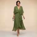 Serena | Elegancka Sukienka Maxi z Dekoltem V