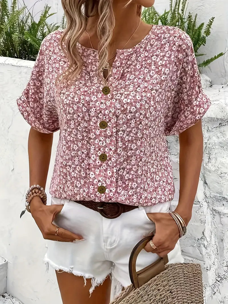 IZABELLA | Elegancka Bluzka w Kwiatowy Wzór