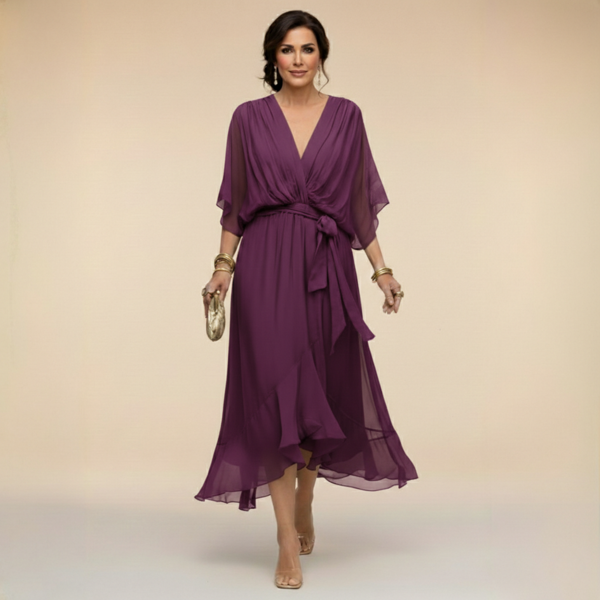 Serena | Elegancka Sukienka Maxi z Dekoltem V