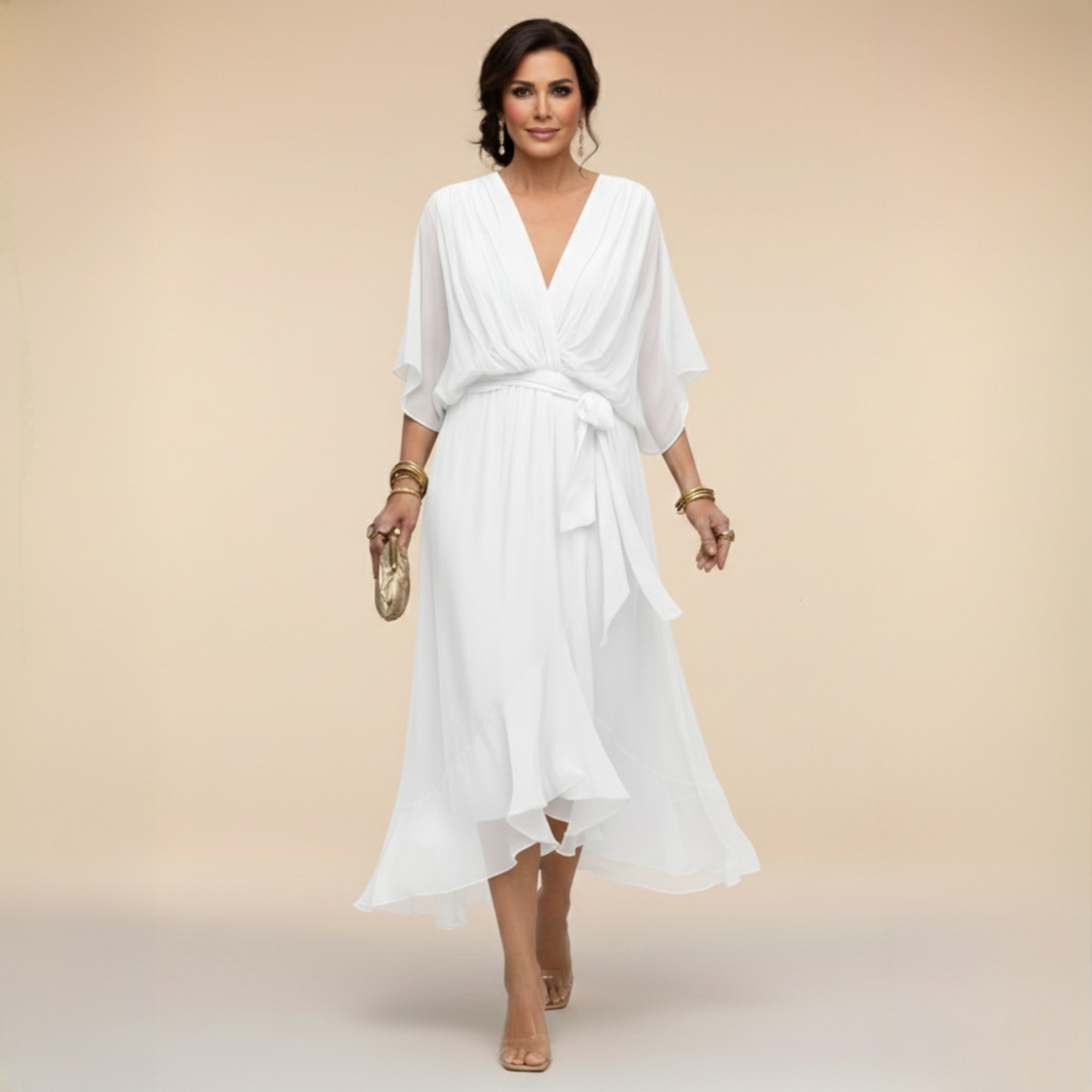 Serena | Elegancka Sukienka Maxi z Dekoltem V
