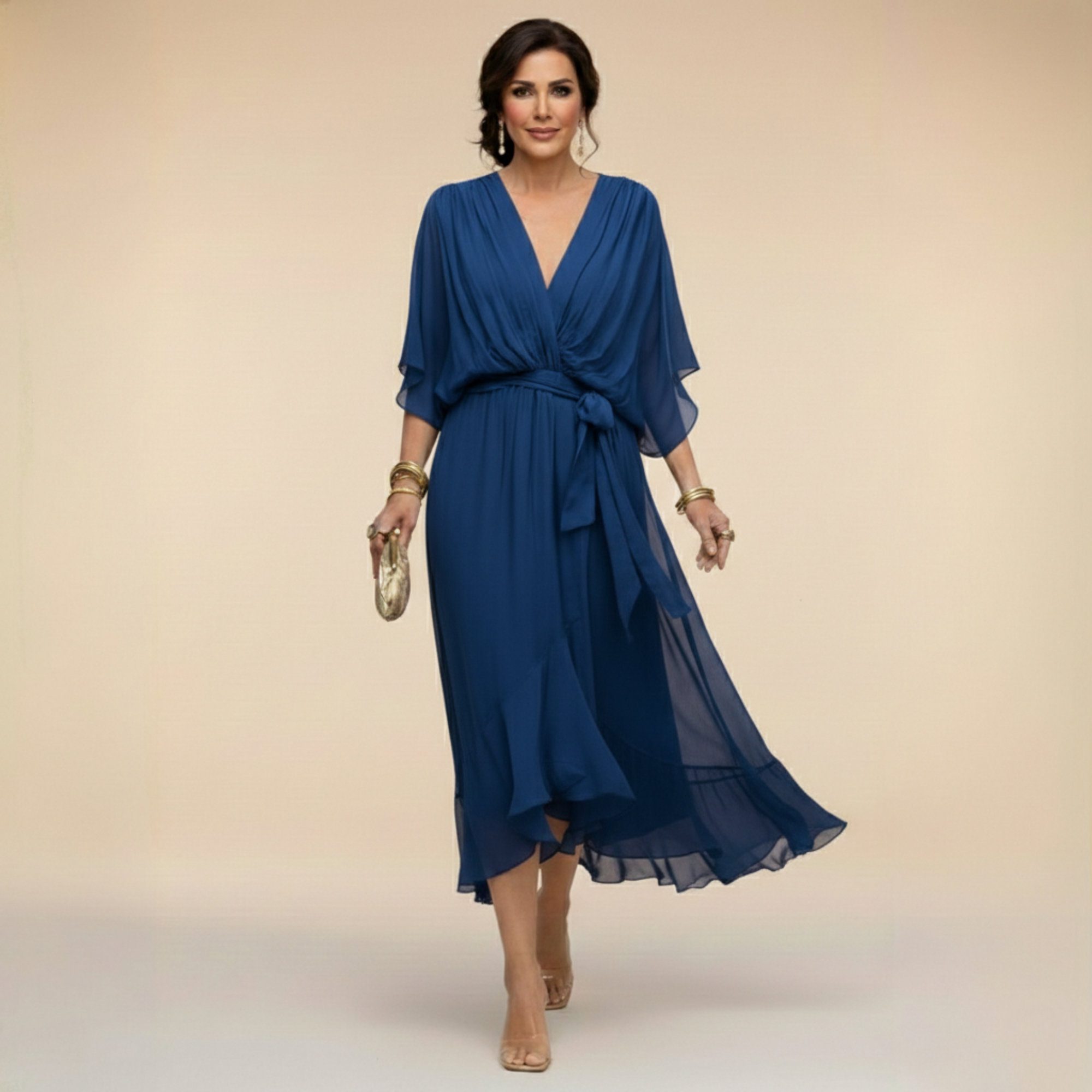 Serena | Elegancka Sukienka Maxi z Dekoltem V