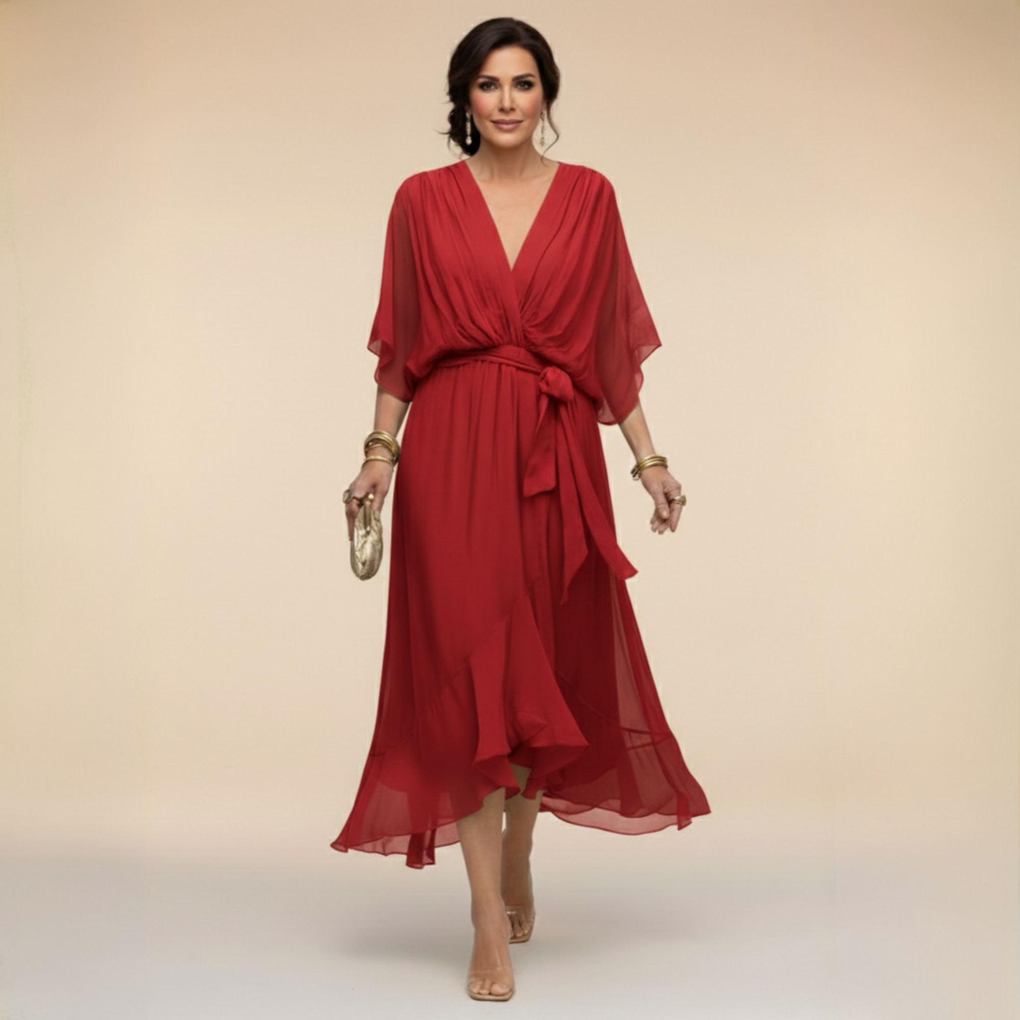 Serena | Elegancka Sukienka Maxi z Dekoltem V