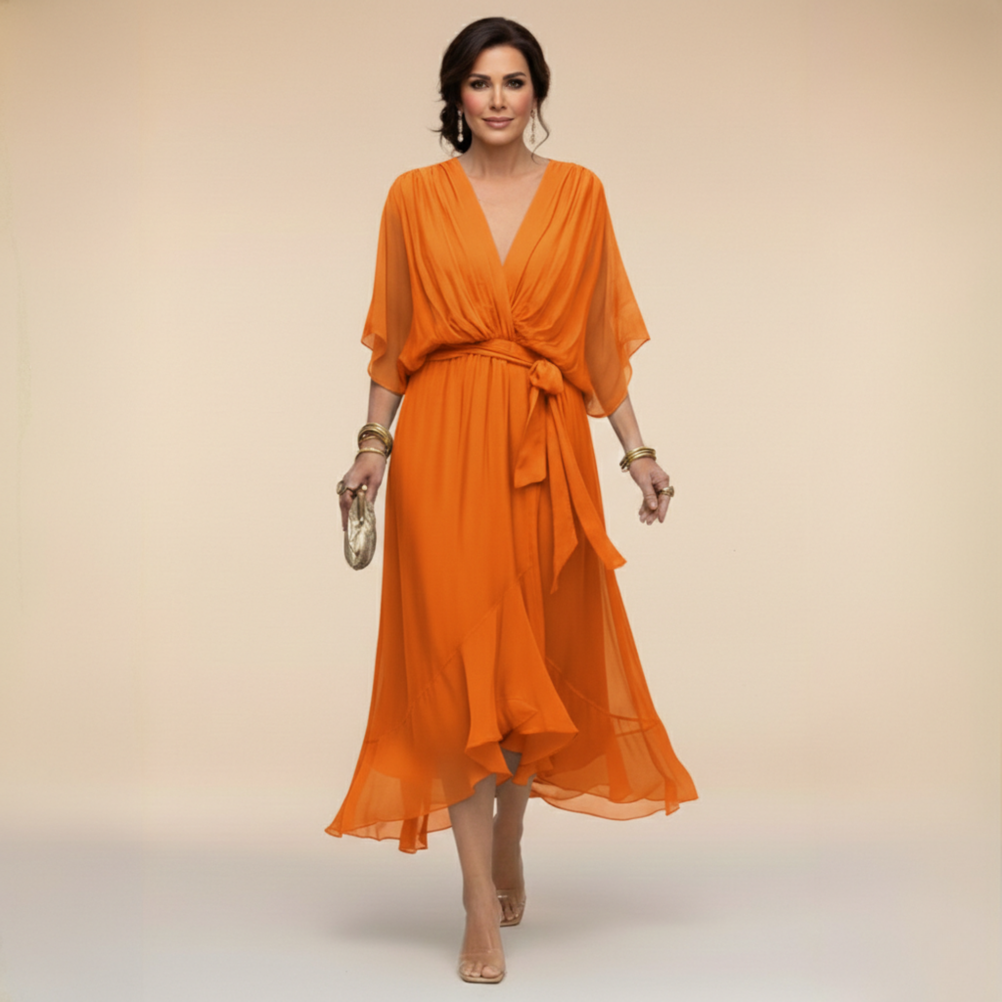 Serena | Elegancka Sukienka Maxi z Dekoltem V