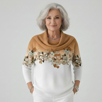 Alora | Kwiatowy sweter z miękkim dekoltem