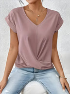 ANA | Elegancka Casual Bluzka z Dekoltem w Serek