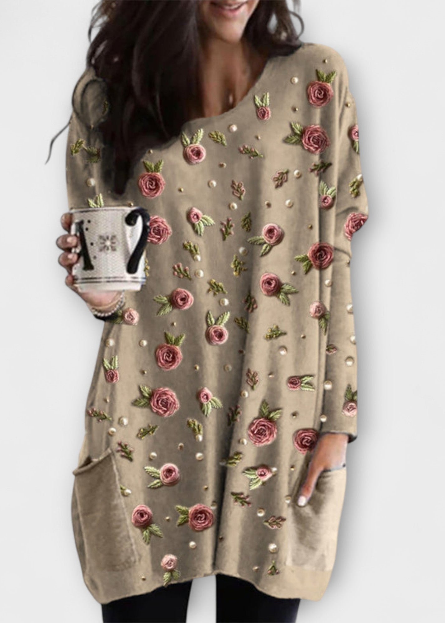 Leila | Tunika w Różowy Wzór